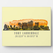 Fort Lauderdale Skyline & Coordinates Tabletop Fotoplaat (Voorkant)
