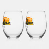 Fort Lauderdale Skyline & Coordinates Wijnglas Zonder Voet (Links)