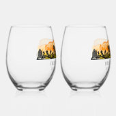 Fort Lauderdale Skyline & Coordinates Wijnglas Zonder Voet (Rechts)