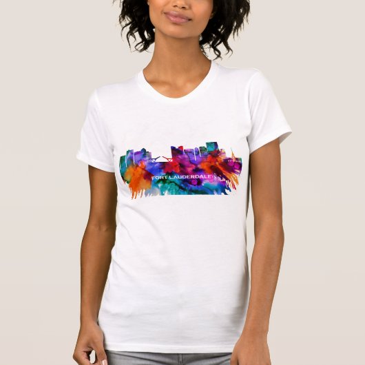 Fort Lauderdale Skyline T-shirt (Voorkant)