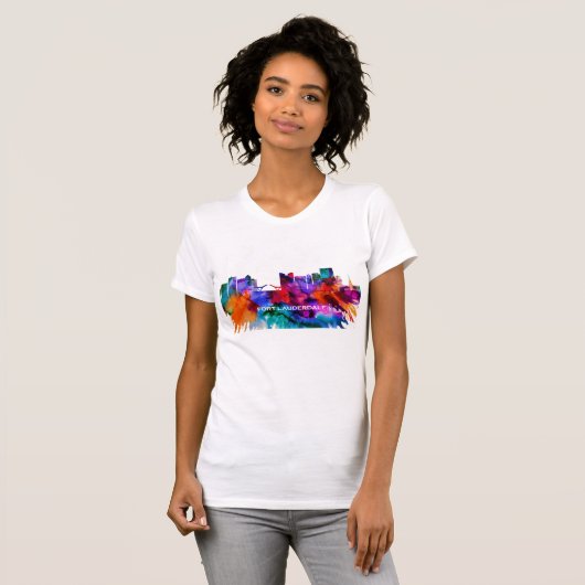 Fort Lauderdale Skyline T-shirt (Voorkant volledig)