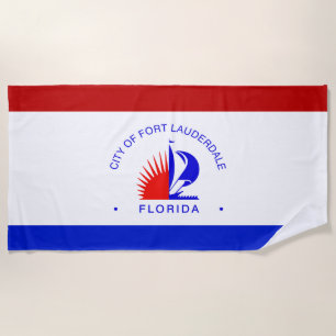 Fort Lauderdale stadsvlag strandhanddoek Strandlaken