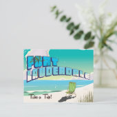 Fort Lauderdale vintage-poster Briefkaart (Staand voorkant)