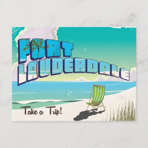 Fort Lauderdale vintage-poster Briefkaart