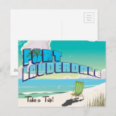 Fort Lauderdale vintage reisposter Briefkaart (Voorkant / Achterkant)