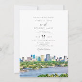 FORT LAUDERDALE Waterverf Skyline Wedding Kaart (Voorkant)