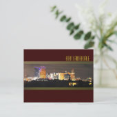 Fort Lauderdale's skyline 's nachts Briefkaart (Staand voorkant)