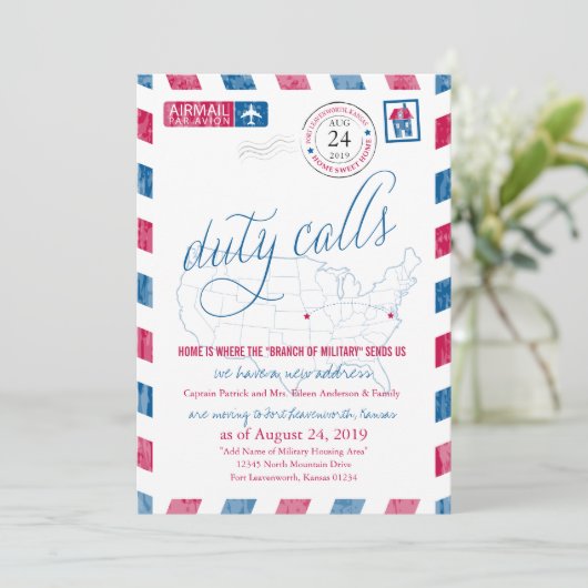 Fort Leavenworth Militaire Beweging Aankondiging (Staand voorkant)