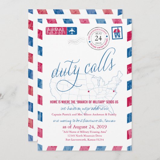 Fort Leavenworth Militaire Beweging Aankondiging (Voorkant / Achterkant)