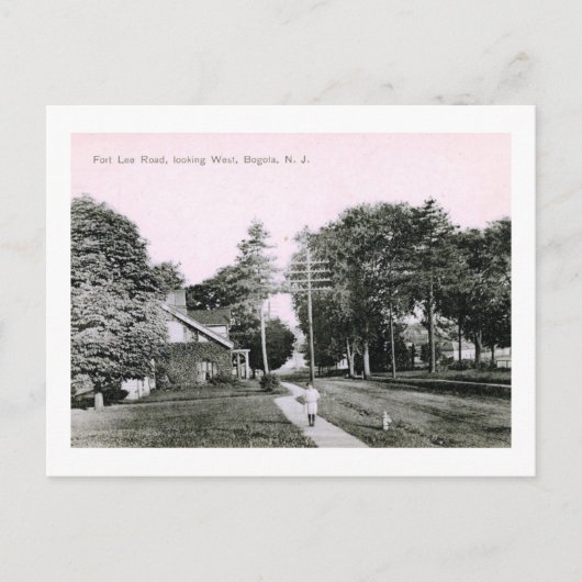 Fort Lee Rd., Bogota, NJ Vintage Briefkaart (Voorkant)