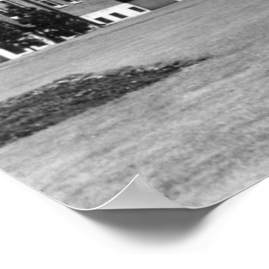 Fort Lewis, WA Uitzicht Barracks en Mt. Rainier Poster (Hoek)