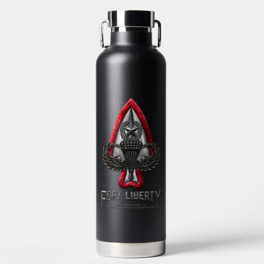 Fort Liberty Black 32 oz vacuüm geïsoleerde fles (Voorkant)
