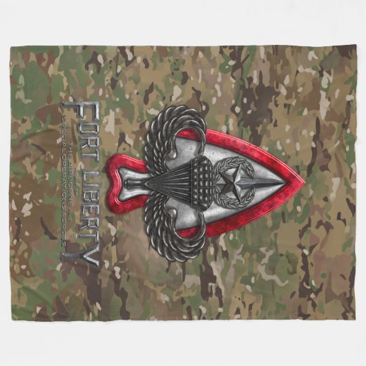 Fort Liberty Camo Fleece Deken (Voorkant (Horizontaal))