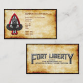 Fort Liberty  oud papier Visitekaartje (Voorkant / Achterkant)
