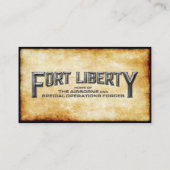 Fort Liberty  oud papier Visitekaartje (Achterkant)