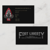 Fort Liberty  Zwart Visitekaartje (Voorkant / Achterkant)