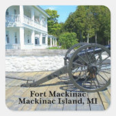 Fort Mackinac Canon op Mackinac Island Vierkante Sticker (Voorkant)