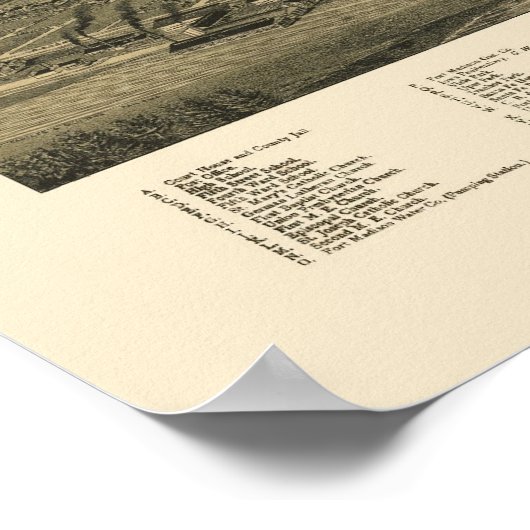 Fort Madison, IA Panoramic Map - 1888 Poster (Hoek)