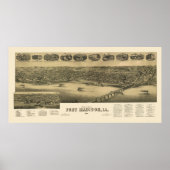 Fort Madison, IA Panoramic Map - 1888 Poster (Voorkant)