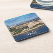 Fort Manoel en Sliema uit Valletta, Malta Bier Onderzetter (Linkerzijde)