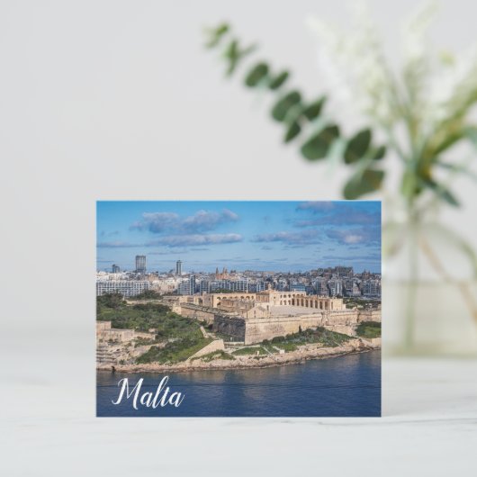 Fort Manoel en Sliema uit Valletta, Malta Briefkaart (Staand voorkant)