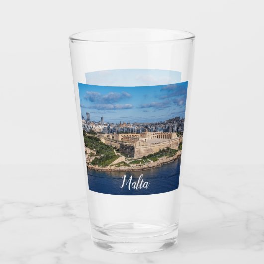 Fort Manoel en Sliema uit Valletta, Malta Glas (Voorkant)