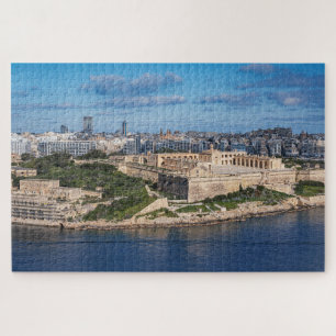 Fort Manoel en Sliema uit Valletta, Malta Legpuzzel