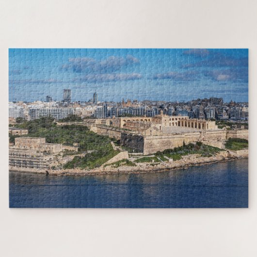 Fort Manoel en Sliema uit Valletta, Malta Legpuzzel (Horizontaal)