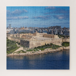 Fort Manoel en Sliema uit Valletta, Malta Legpuzzel