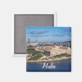 Fort Manoel en Sliema uit Valletta, Malta Magneet (Voorkant / Achterkant)