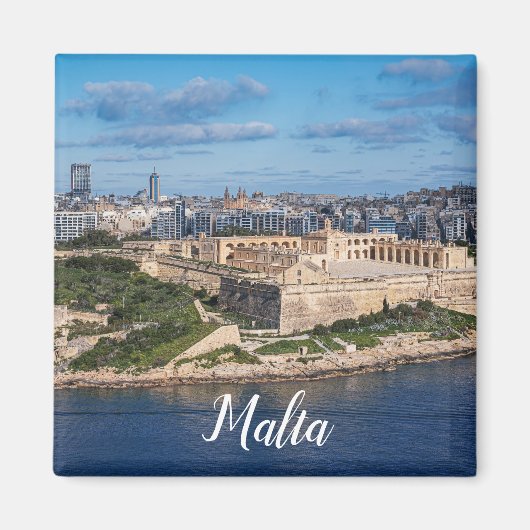Fort Manoel en Sliema uit Valletta, Malta Magneet (Voorkant)