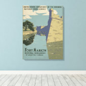  Fort Marion Florida America Travel Poster Canvas Afdruk (Insitu (Houten vloer))