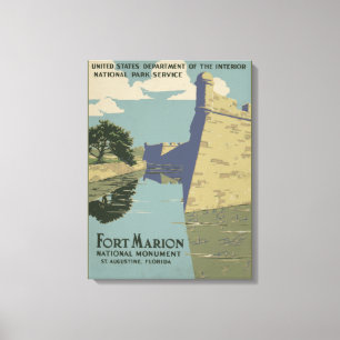  Fort Marion Florida America Travel Poster Canvas Afdruk