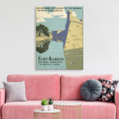  Fort Marion Florida America Travel Poster Canvas Afdruk (Insitu (Woonkamer))
