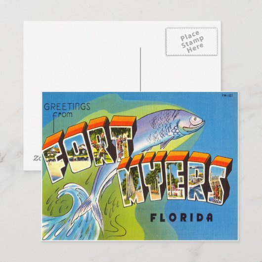 Fort Meyers Florida Briefkaart (Voorkant / Achterkant)