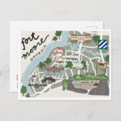 Fort Moore Kaart Briefkaart (Voorkant / Achterkant)