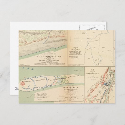 Fort Morgan, Ala Briefkaart (Voorkant / Achterkant)