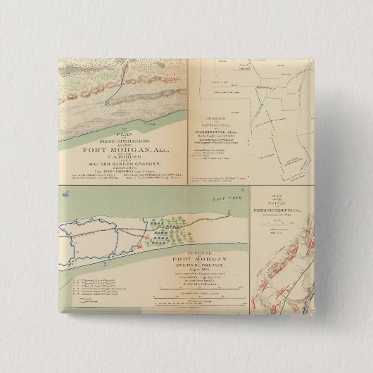Fort Morgan, Ala Vierkante Button 5,1 Cm (Voorkant)