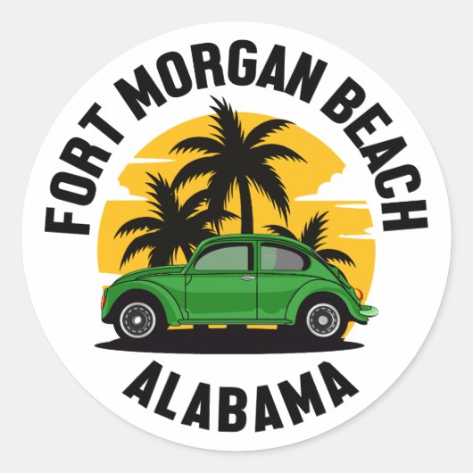 Fort Morgan Beach, Alabama Ronde Sticker (Voorkant)