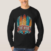 Fort Myers Beach FL Rebel Surf Edgy Surfboard Desi T-shirt (Voorkant)