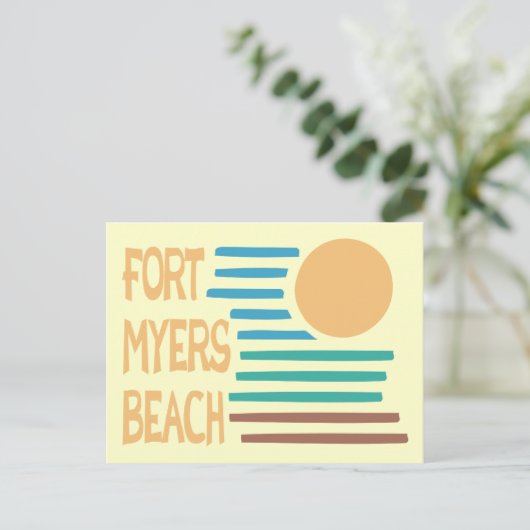 Fort Myers Beach Florida geometrische zonsondergan Briefkaart (Staand voorkant)