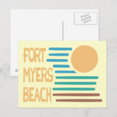 Fort Myers Beach Florida geometrische zonsondergan Briefkaart (Voorkant / Achterkant)