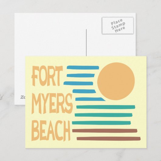 Fort Myers Beach Florida geometrische zonsondergan Briefkaart (Voorkant / Achterkant)