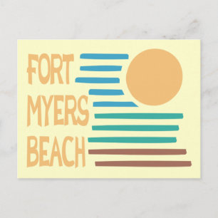 Fort Myers Beach Florida geometrische zonsondergan Briefkaart