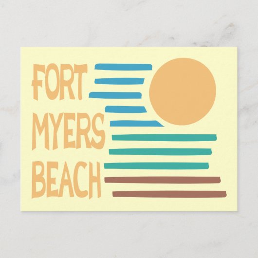 Fort Myers Beach Florida geometrische zonsondergan Briefkaart (Voorkant)
