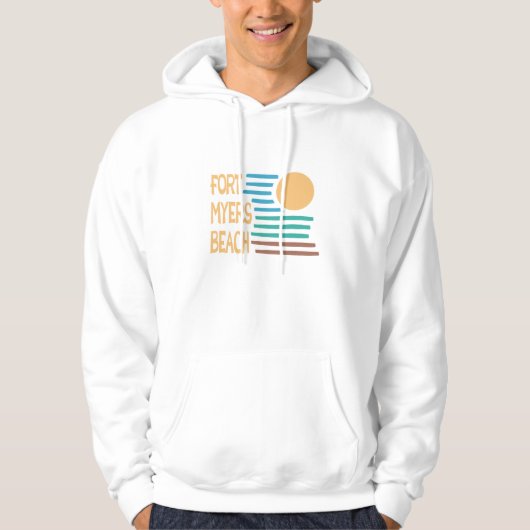 Fort Myers Beach Florida geometrische zonsondergan Hoodie (Voorkant)