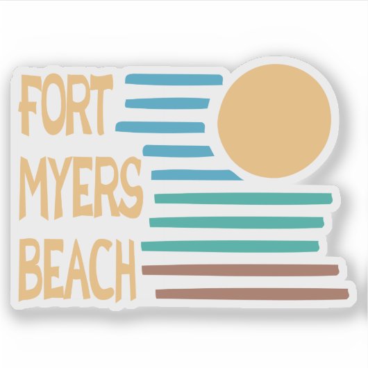 Fort Myers Beach Florida geometrische zonsondergan Sticker (Voorkant)