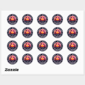Fort Myers Beach Florida Retro Sunset Souvenirs Ronde Sticker (Vel)