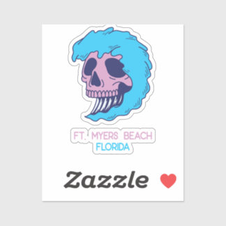 Fort Myers Beach Florida Schedelgolven Sticker