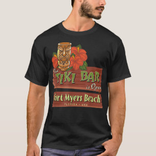 Fort Myers Beach Florida Tiki Bar-ontwerp T-shirt